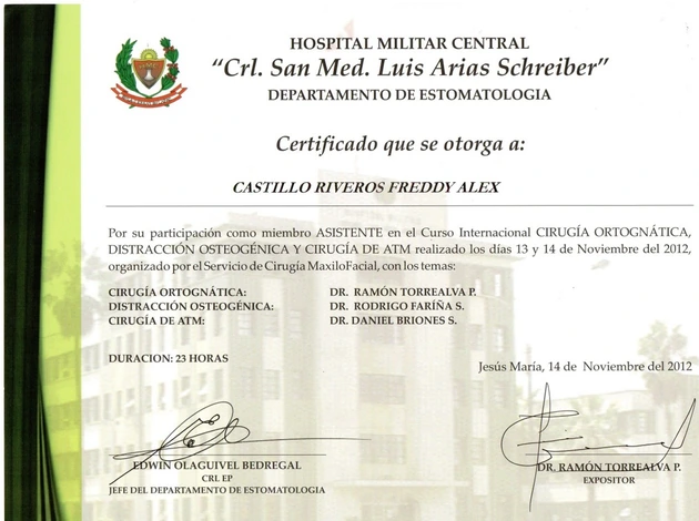 Curso internacional de cirugía ortognática y ATM del Dr Freddy Castillo